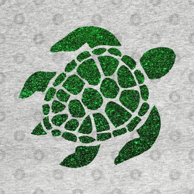 Green Sea Faux Glitter Turtle by Felicity-K